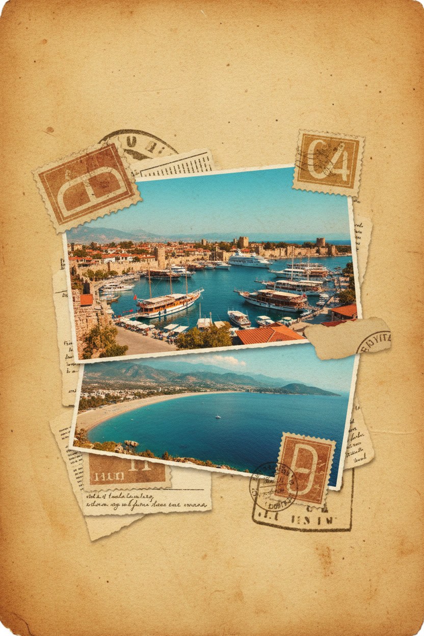 Antalya kartpostal-kolaj örneği